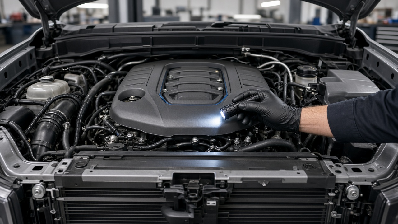 6.2L V8 Engine Recall vs. Investigation: What It Means for Owners 1 Mechanic inspecting a V8 engine bay